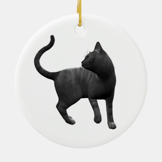 Mischievous Black Cat Ornament (Achterkant)