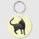 Mischievous Black Cat Sleutelhanger (Voorkant)