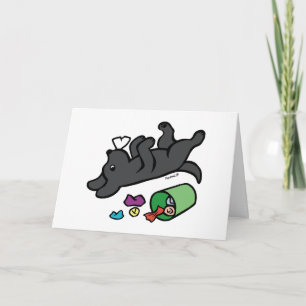 Mischievous Black Labrador Side Eye Kaart