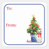 Mischievous Cat Holiday Stickers (Voorkant)