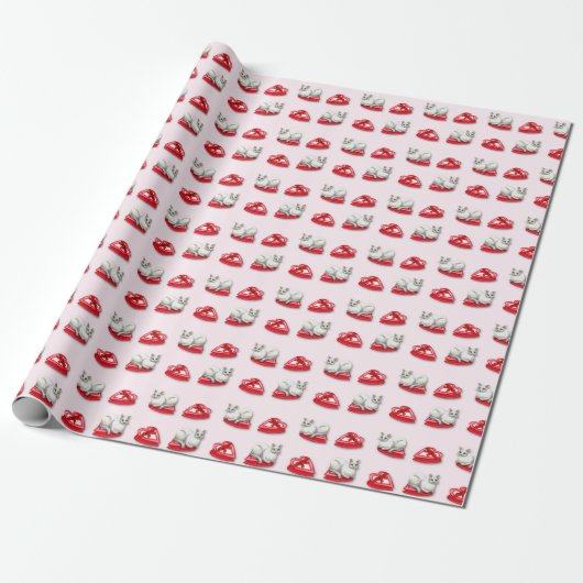 Mischievous Cat Wrapping Paper Cadeaupapier (Uitgerold)