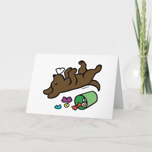 Mischievous Chocolate Labrador Side Eye Kaart (Voorkant)