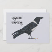 Mischievous Crow en Ring Flat Holiday Kaart (Voorkant)