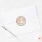 Mischievous Cute Bunny Ceramic Ronde Sticker (Envelop)