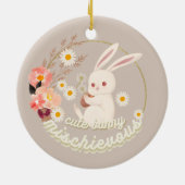Mischievous Cute Bunny Keramisch Ornament (Achterkant)
