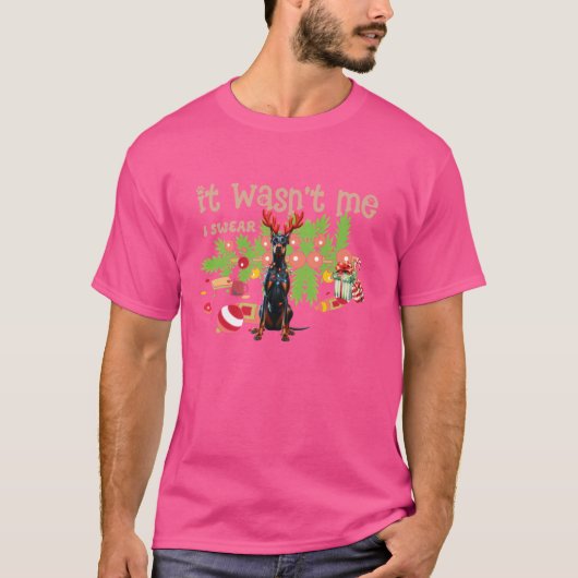 Mischievous Doberman Pinscher It Wasnt Me friend T-shirt (Voorkant)