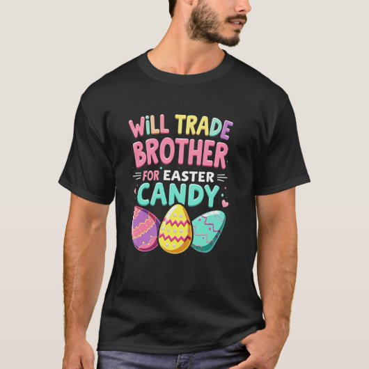 Mischievous Easter 2025 Brother Snoep Swap T-shirt (Voorkant)