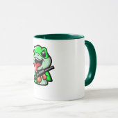 Mischievous Frog met Pistool Cartoon Koffie Mok (Voorkant rechts)
