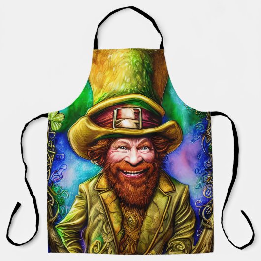 Mischievous Green Leprechaun met Clover Schort (Voorkant)