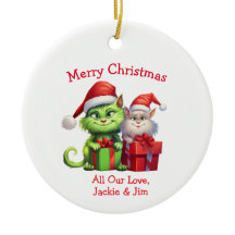 Mischievous groene kerstkatten