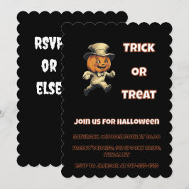 Mischievous Jack op lantaarn Halloween Party Kaart