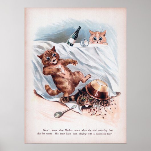 Mischievous Kittens, Louis Wain Poster (Voorkant)