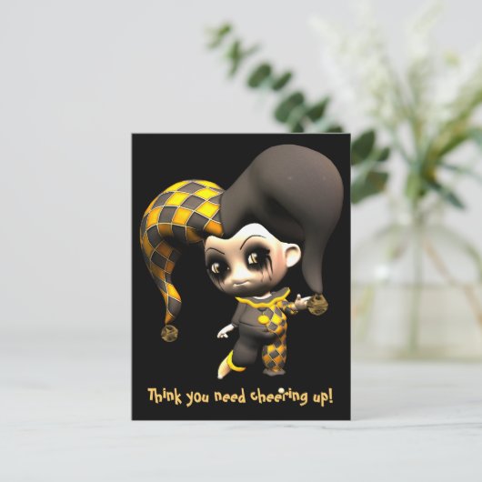 Mischievous Little Jester Briefkaart (Staand voorkant)