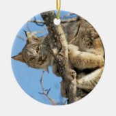 Mischievous Lynx Keramisch Ornament (Voorkant)