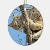 Mischievous Lynx Keramisch Ornament (Links)