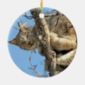 Mischievous Lynx Keramisch Ornament (Achterkant)