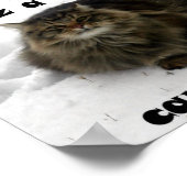 Mischievous Maine Coon in de sneeuw Poster (Hoek)