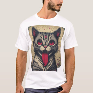 Mischievous Meow: Een  Pop kat T-shirt