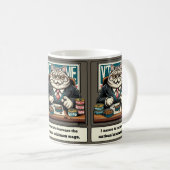 Mischievous Meows: De geslepen kat politicus Koffiemok (Voorkant rechts)