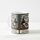 Mischievous Meows: De geslepen kat politicus Koffiemok (Voorkant links)