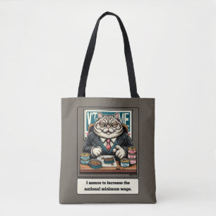 Mischievous Meows: De geslepen kat politicus Tote Bag