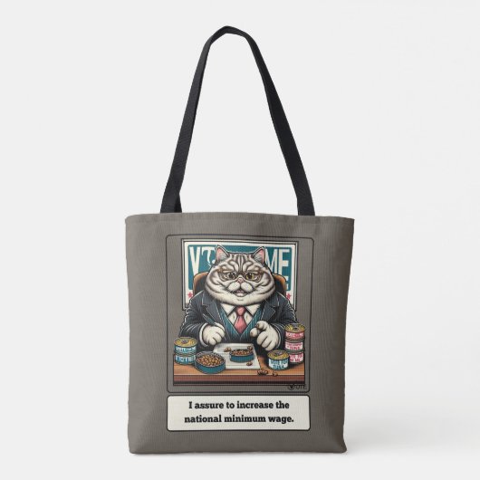 Mischievous Meows: De geslepen kat politicus Tote Bag (Achterkant)