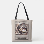Mischievous Meows: De geslepen kat politicus Tote Bag (Achterkant)