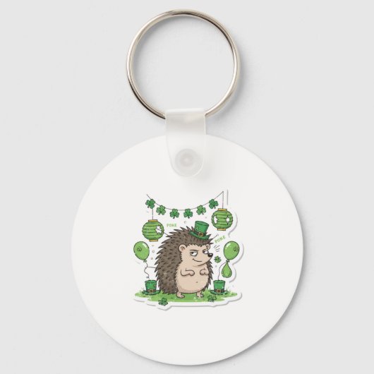 Mischievous Party Popper Hedgehog  Sleutelhanger (Voorkant)