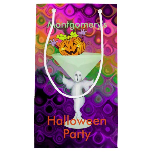 Mischievous Pumpkin Halloween Cocktail Party Klein Cadeauzakje (Voorkant)