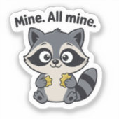 Mischievous Raccoon Meme Cartoon Sticker (Voorkant)