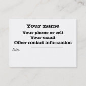 Mischievous Raccoon Visitekaartje (Achterkant)