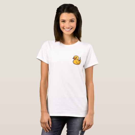 Mischievous Rubber Duck Illustration T-shirt (Voorkant volledig)