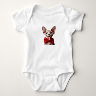 Mischievous Sphynx Cat Sticking Out Tongue with Re Romper