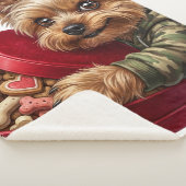 Mischievous Valentine Yorkie Love Sherpa Blanket  Sherpa Deken (3/4)