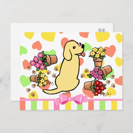 Mischievous Yellow Labrador Briefkaart (Voorkant / Achterkant)