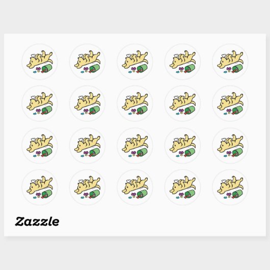 Mischievous Yellow Labrador Side Eye Ronde Sticker (Vel)
