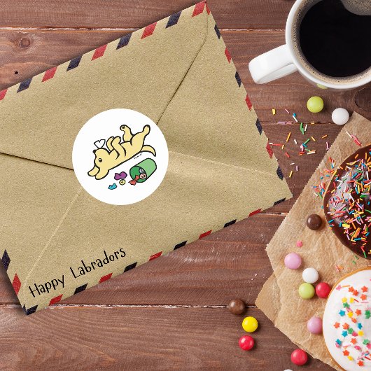 Mischievous Yellow Labrador Side Eye Ronde Sticker