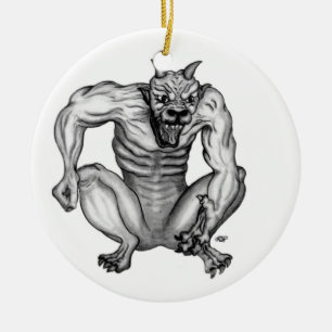 Mischwesen Troll Dämon Teufel Golem Gargoyle Keramisch Ornament