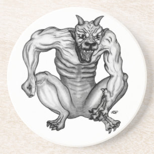 Mischwesen - Troll Teufel und Golem Zandsteen Onderzetter