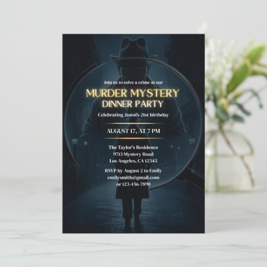 Misdaad Detective Game Moord Mystery Party Verjaar Kaart (Staand voorkant)