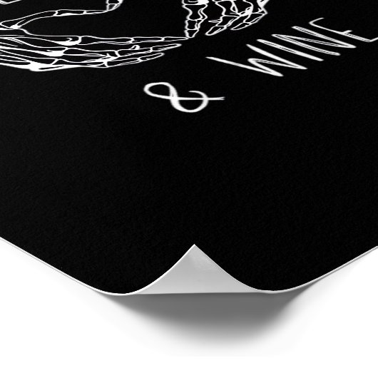 Misdaad en wijn skelet handen poster (Hoek)