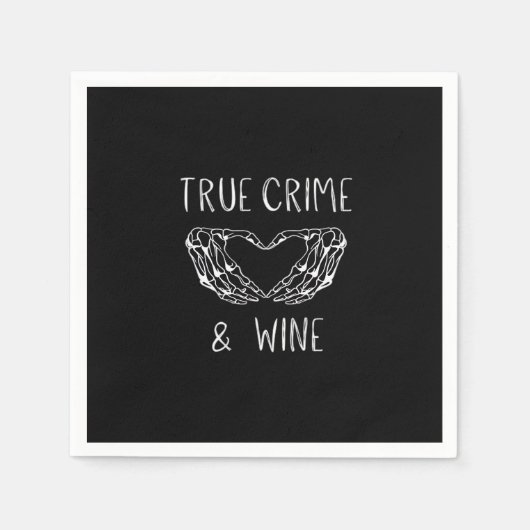 Misdaad en wijn skelet handen servet (Voorkant)