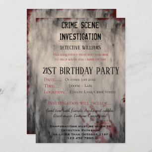 Misdaad Scene Onderzoek 21e Verjaardagsfeestje Kaart