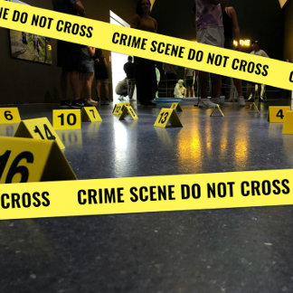 MISDAAD SCENE politie tape criminaliteit NIET KRUI Satijnen Lint