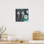 Misdaad & Straf Pijnlijke Gevangenis Cartoon Poster (Keuken)