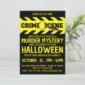 Misdaadplaats, moordmysterie Halloween-feest Kaart (Staand voorkant)