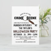 Misdaadplaats, moordmysterie Halloween-feest Kaart (Staand voorkant)