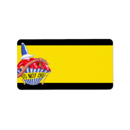 Misdaadscène Cupcake geel adreslabel Etiket