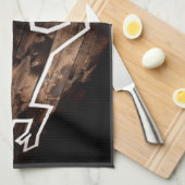 Misdaadscène dode man op de vloer theedoek (Quarter Fold)