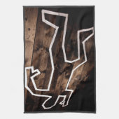 Misdaadscène dode man op de vloer theedoek (Verticaal)